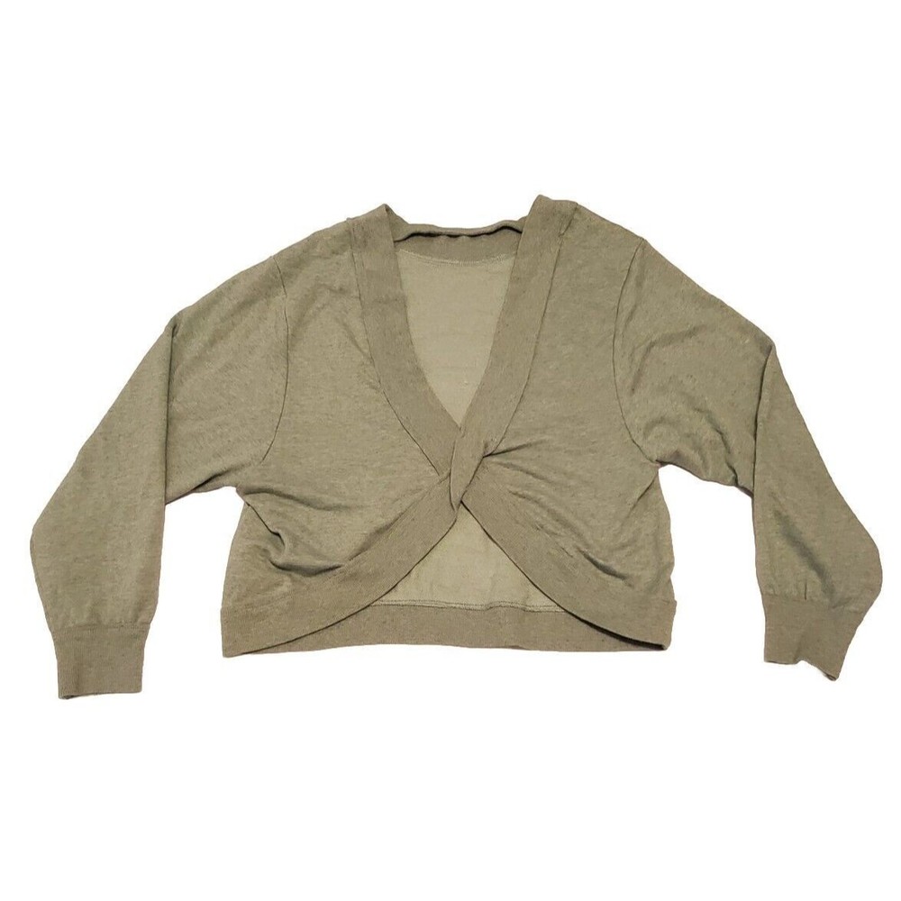 Pilcro Anthropologie Open Back Green Heathered Sweatshirt Sz XS